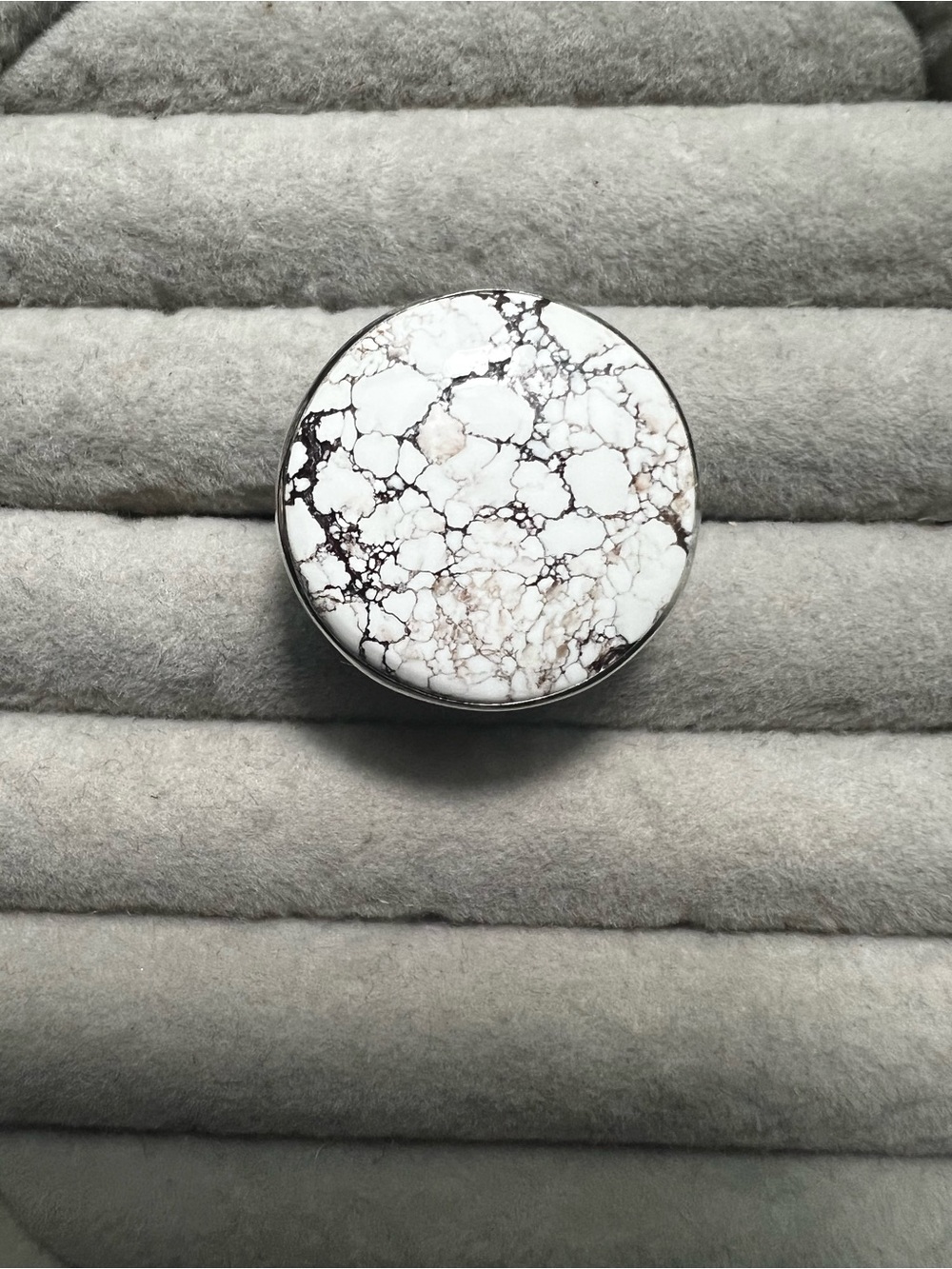 Large Wild Horse Jasper Adjustable Sterling Ring